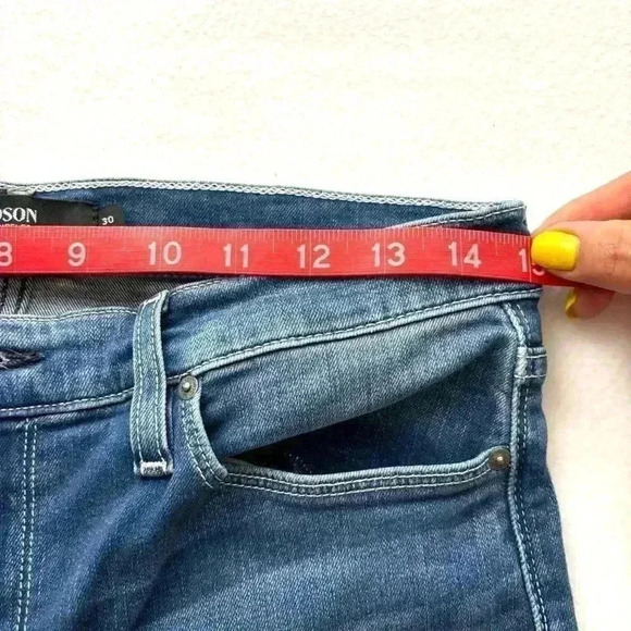 Hudson Barbara Med Wash Highrise Super Skinny Raw Hem Stretch Ankle Jean Size 30 - Picture 14 of 16